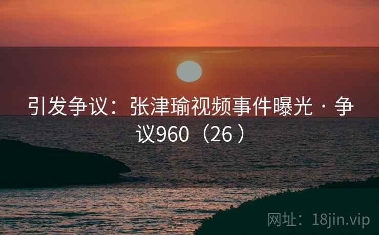引发争议:张津瑜视频事件曝光 · 争议960(26 )
